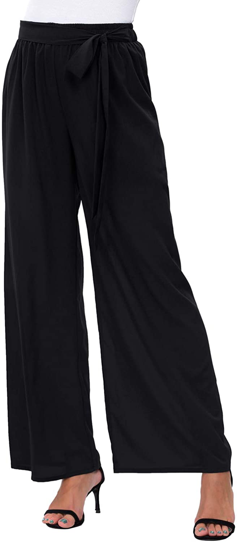 DouBCQ Women's Palazzo Lounge Wide Leg Casual Flowy Pants