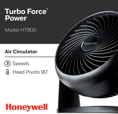 Honeywell HT-900 Turboforce Air Circulator Fan Black, Small