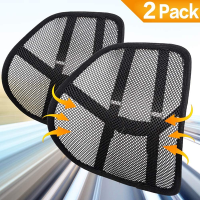 Lumbar Support, Car Lumbar Support with Double Breathable Mesh, Back Lumbar Support for Car and Office Chair ( Black 2 Pack)