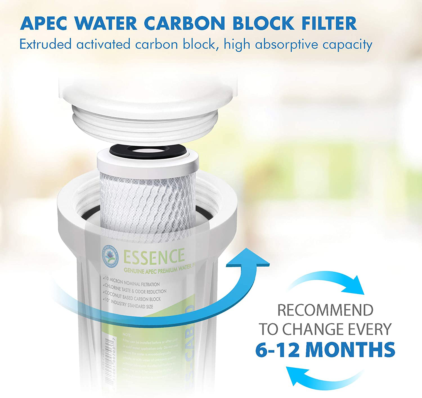 APEC Water Systems FILTER-SET-ESX2 2 Sets of High Capacity Replacement Pre-Filter Sets For Essence Series Reverse Osmosis Water Filter System Stage 1-3,White