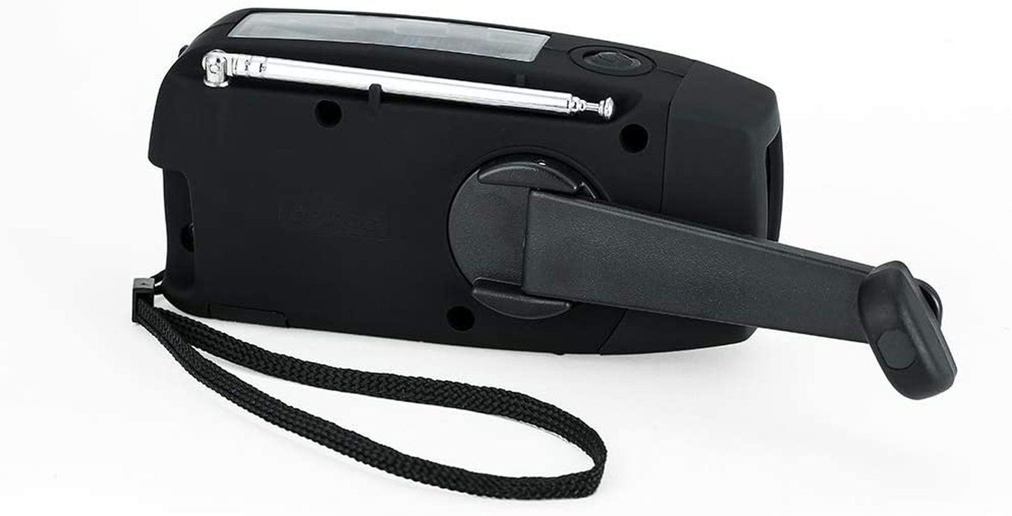 Weather Radio Emergency Hand Crank Self Powered AM/FM NOAA Solar Portable Camping Weather Radio with LED Flashlight