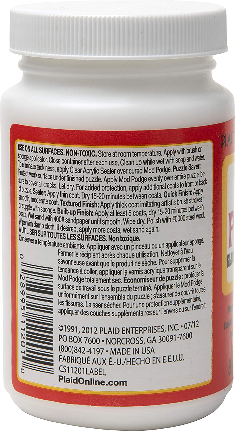 Mod Podge CS11201 Waterbase Sealer, Glue & Decoupage Finish, 8 oz, Gloss, 8 Fl Oz
