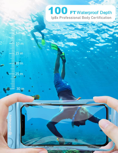 2 Pack Waterproof Phone Case Waterproof Phone Pouch Floating Phone Holder Pouch Case Underwater Cases for Snorkeling Bag Cell Waterproof Protector under Floating Lanyard 