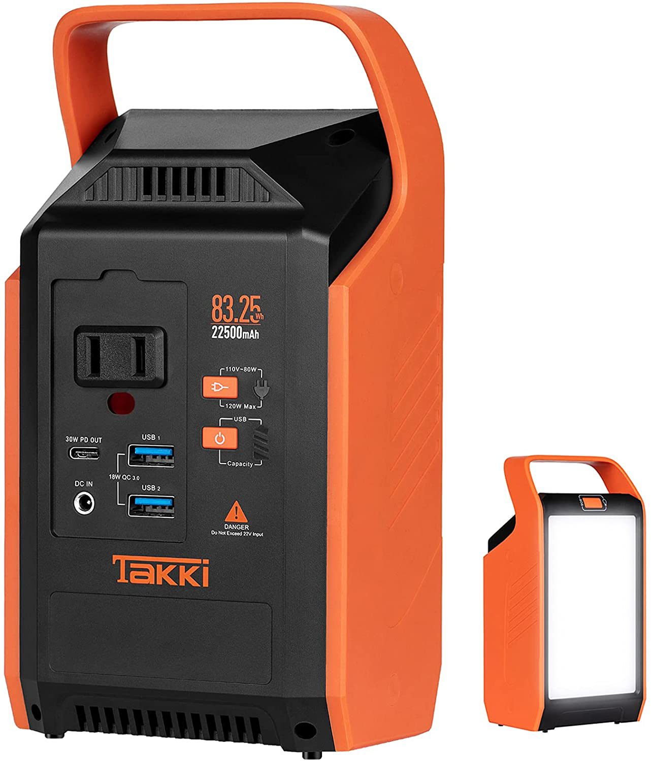 83Wh Portable Power Station, Solar Generator Power Bank with AC Battery Backup and Camping Lights for School, Camping, Home Use, Laptops, Fan Road Trip, Emergency Supplies(Solar Panel Not Included)