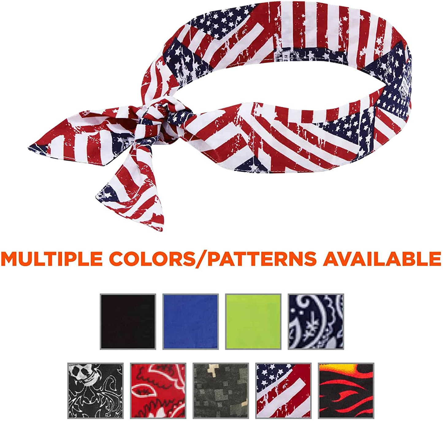 Chill Its 6700 Cooling Bandana, Lime, Evaporative Polymer Crystals for Cooling Relief, Tie for Adjustable Fit