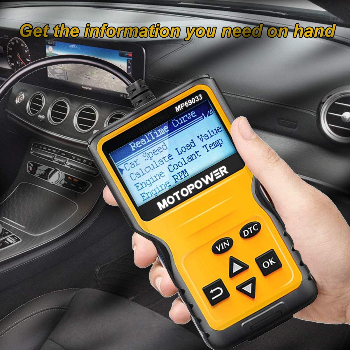 MOTOPOWER MP69033 Car OBD2 Scanner Code Reader Engine Fault Code Reader Scanner CAN Diagnostic Scan Tool for All OBD II Protocol Cars Since 1996