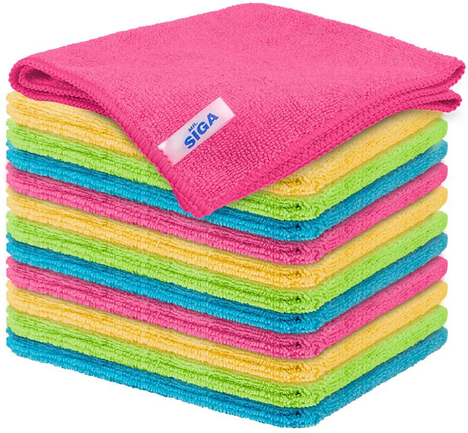 MR.SIGA Microfiber Cleaning Cloth, Pack of 12, Size: 32x32 cm