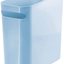 mDesign Slim Plastic Rectangular Small Trash Can Wastebasket, Garbage Container Bin with Handles for Bathroom, Kitchen, Home Office, Dorm, Kids Room - 10" High, Shatter-Resistant - Black