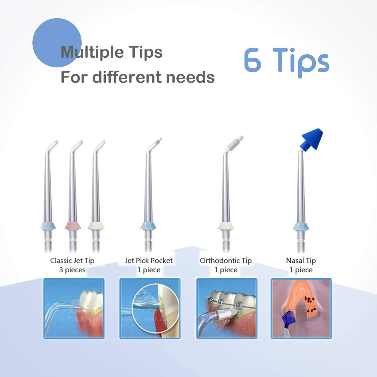 Intellvision Water Flosser with USB Charging Professional Cordless Dental Oral and Nasal Irrigator - 4 Modes Water Flosser with 240ML Cleanable Water Tank for Home and Travel, Braces & Bridges Care