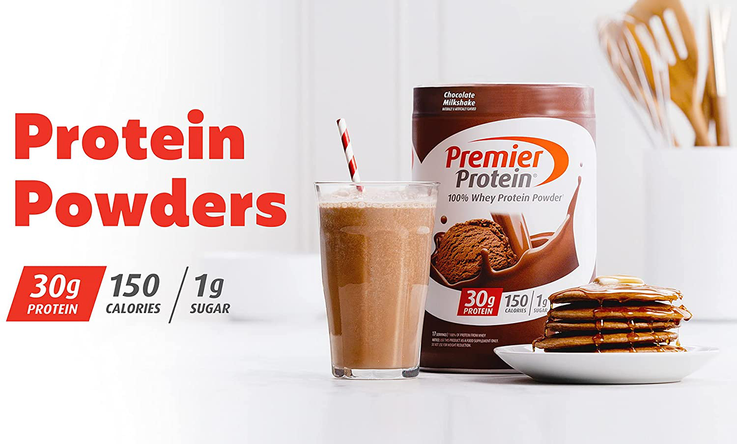 Premier Protein 100% Whey Protein Powder(Keto Friendly, No Soy Ingredients, Gluten Free), 23.9 Oz