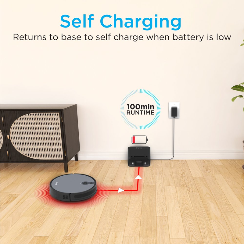 Ihome Autovac Robot Vacuum, Mapping Technology, Strong Suction, 120 Min Runtime, App + Remote Control