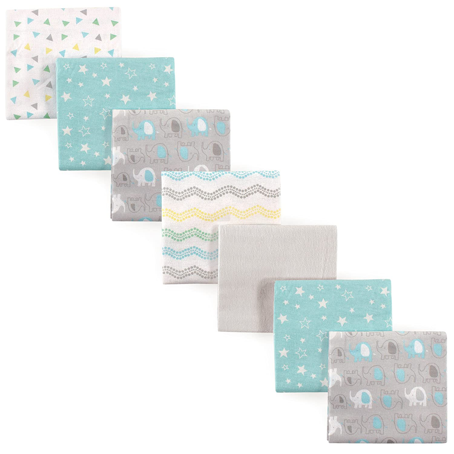 Luvable Friends Unisex Baby Cotton Flannel Receiving Blankets Bundle, Abc, One Size
