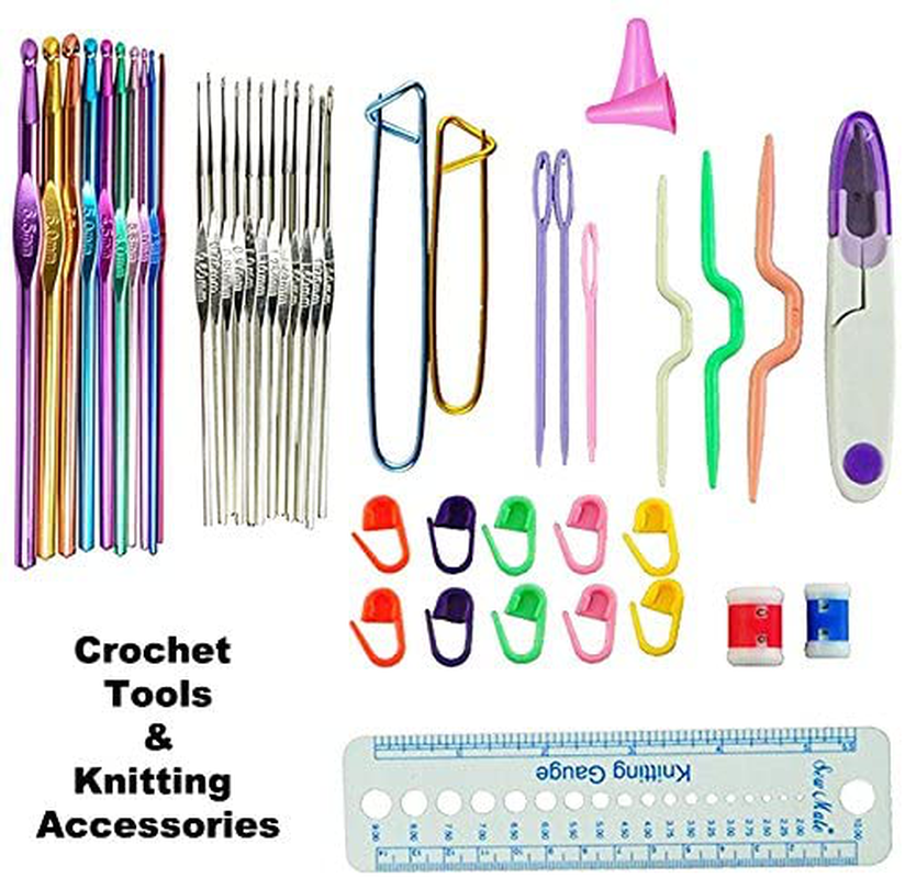 ARTIKA Sewing kit & Crochet kit, DIY Over 100 Premium Sewing and Crocheting Supplies, Free Extra Knitting Accessories - Travel Sewing kit, for Beginners, Emergency, Kids, Summer Campers and Home