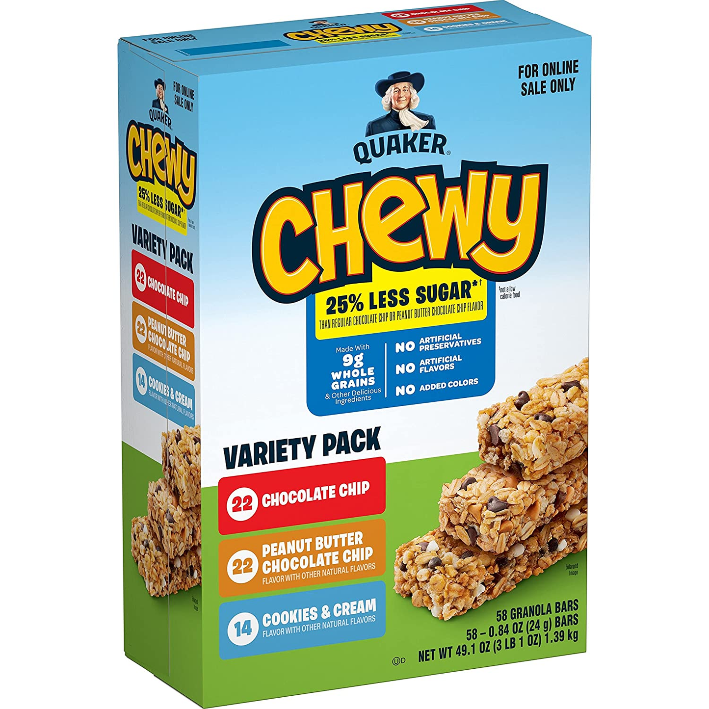 Quaker Chewy Granola Bars, Chewy & Dipps Variety Pack, (58 Bars)