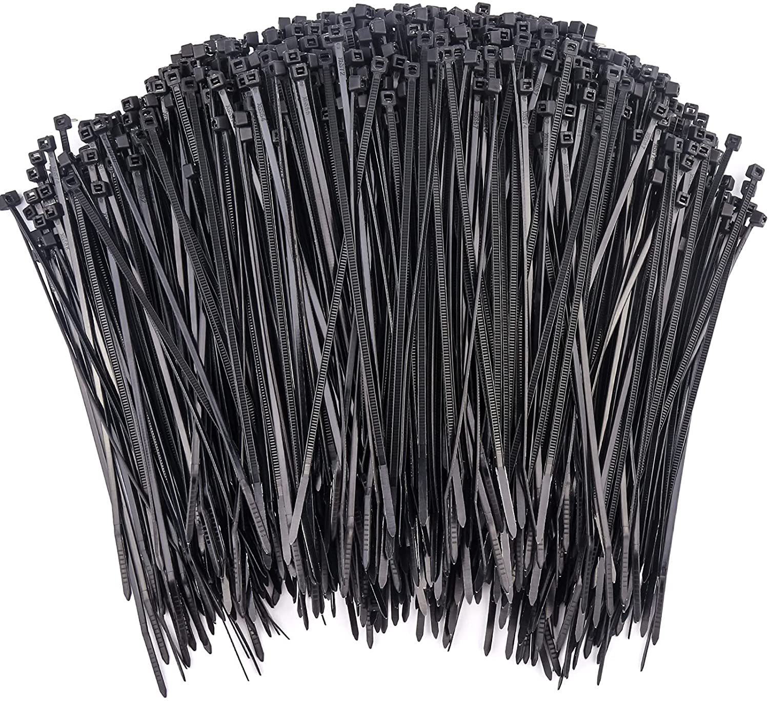 1000 Pcs Zip Ties, Self-Locking Nylon Cable Ties, Premium Heavy Duty Plastic Wire Ties Wraps for Indoor and Outdoor (Black)