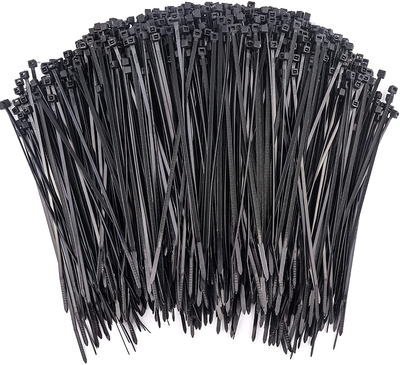 1000 Pcs Zip Ties, Self-Locking Nylon Cable Ties, Premium Heavy Duty Plastic Wire Ties Wraps for Indoor and Outdoor (Black)