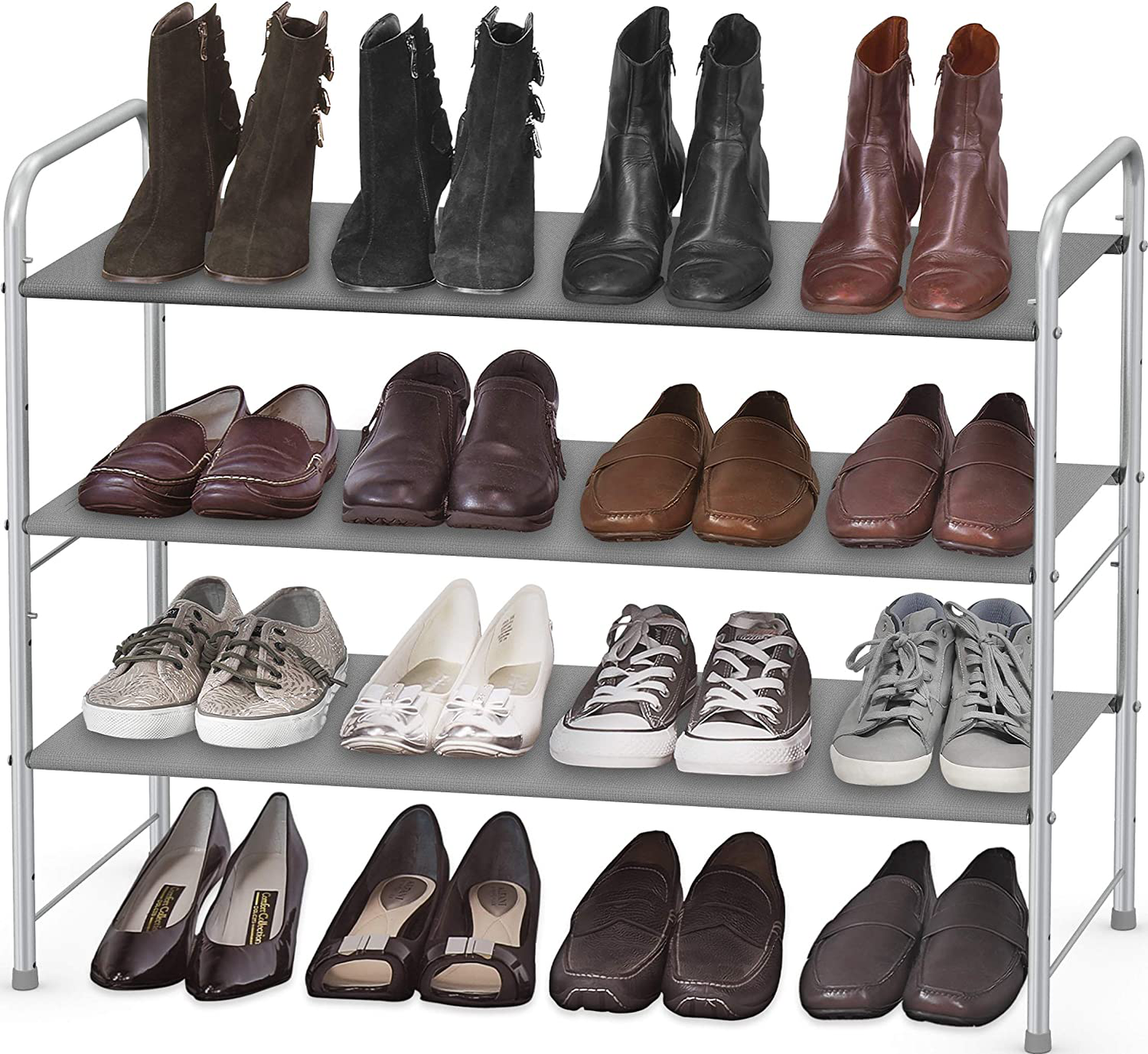 Simple Houseware 3-Tier Shoe Rack Storage Organizer, Grey