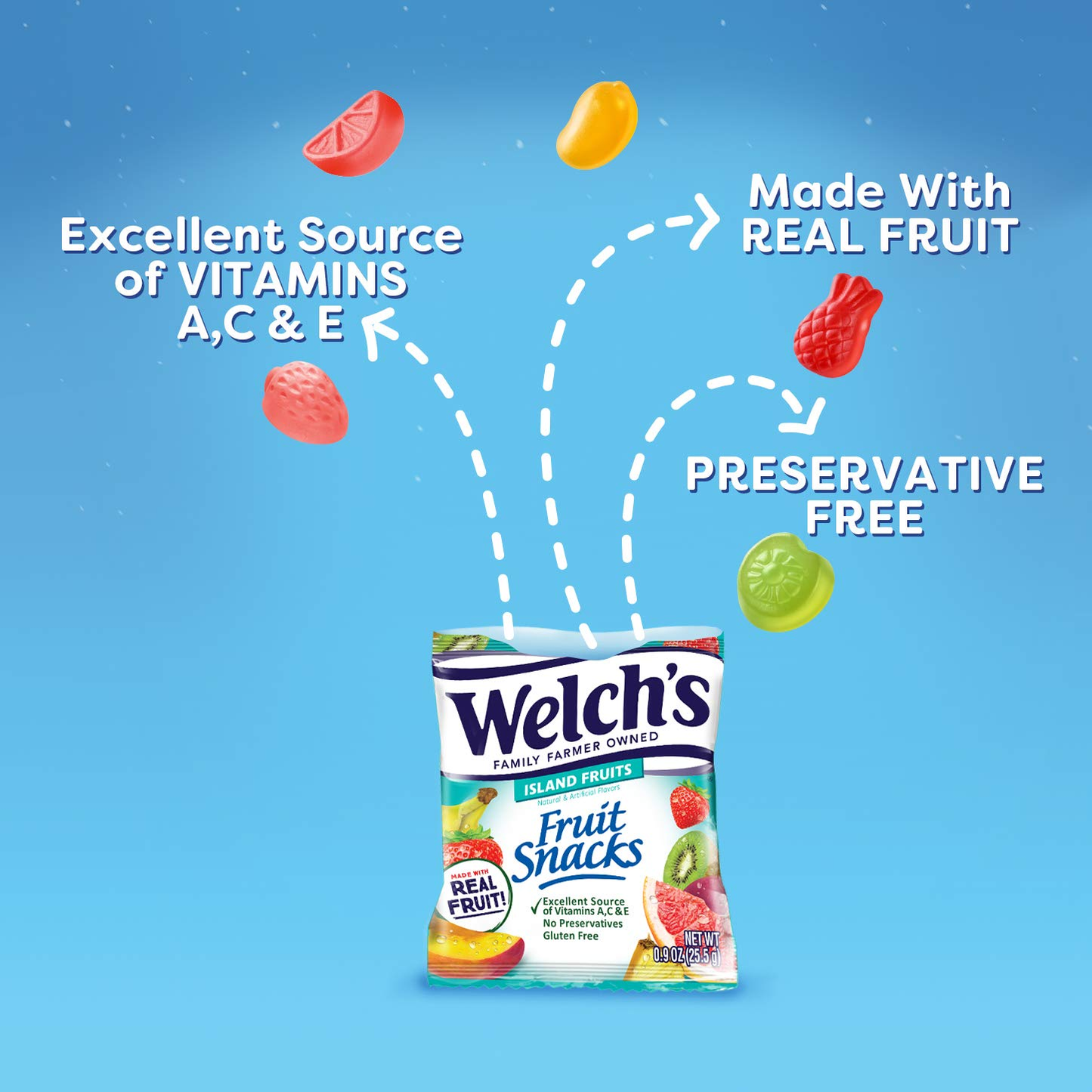 Welch'S Fruit Snacks, Fruit Punch & Island Fruits Variety Pack, Gluten Free, Bulk Pack, 0.9 Oz Individual Single Serve Bags (Pack of 40)