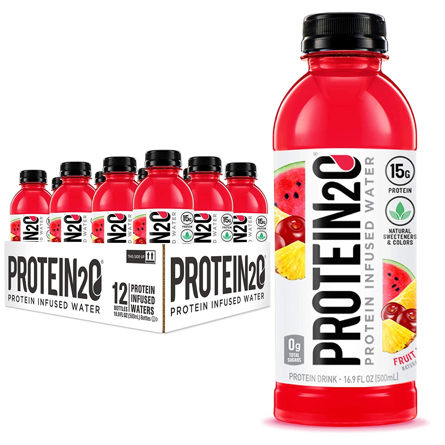 Protein2O 15G Whey Protein Infused Water, Peach Mango, 16.9 Oz Bottle (Pack of 12)