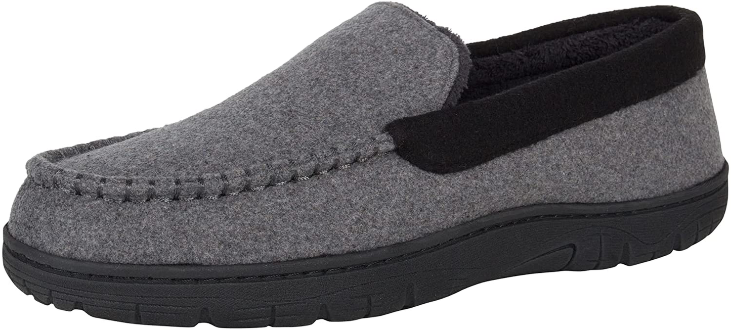 Hanes Men'S Moccasin Slipper House Shoe with Indoor Outdoor Memory Foam Sole Fresh Iq Odor Protection