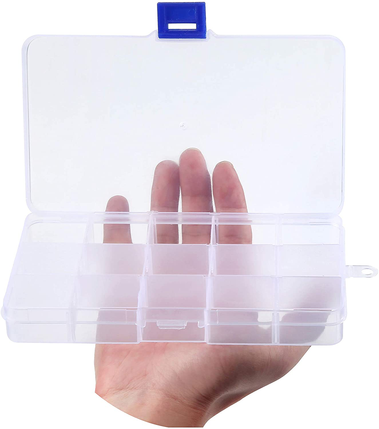 Organizer Box Adjustable Dividers - Plastic Compartment Storage Container for Washi Tapes, Craft, Beads, Jewelry, Small Parts