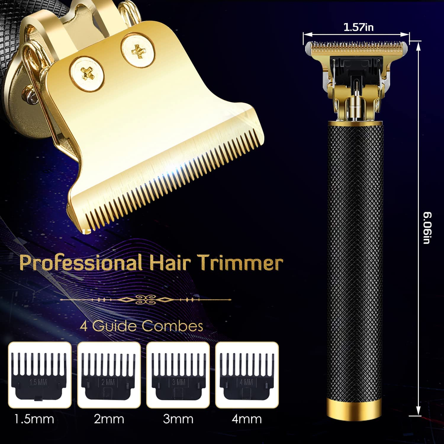Hair Clippers for Men, Cordless Rechargeable Hair Trimmer Professional Hair Trimmer T Blade Trimmer Zero Gapped Trimmer, Electric Beard Trimmer Shaver Hair Cutting Kit for Men (Black)