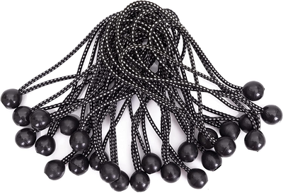 Kotap BB-6B Ball Bungee Cords with Elastic String for Canopy, Tarp, Straps, Tent, Poles and Wires
