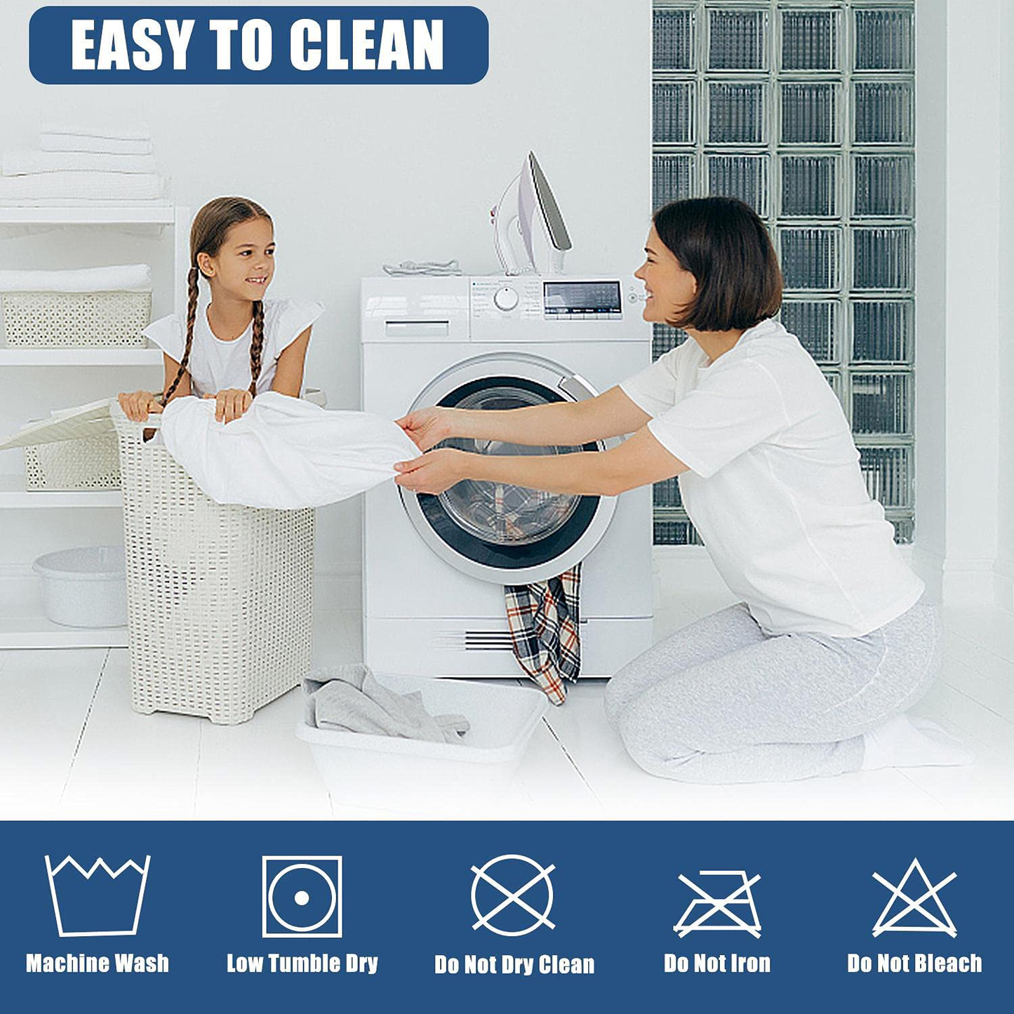 Full Size Quilted Fitted Mattress Pad, Waterproof Breathable Cooling Mattress pad, Stretches up to 21 Inches Deep Pocket Hollow Alternative Filling Noiseless Mattress Cover