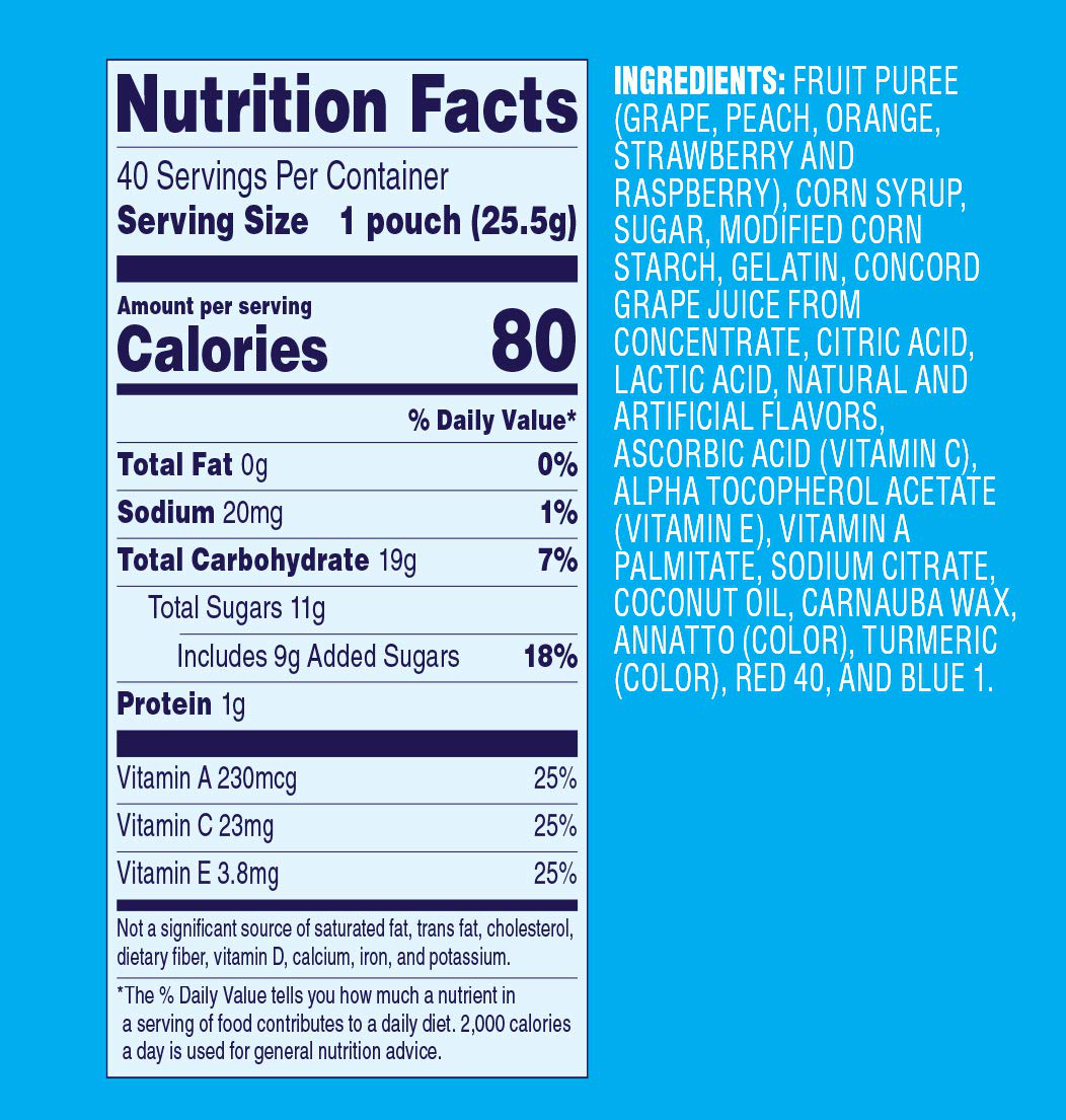 Welch's Fruit Snacks, Mixed Fruit, Gluten Free, Bulk Pack, 0.9 oz Individual Single Serve Bags (Pack of 40)
