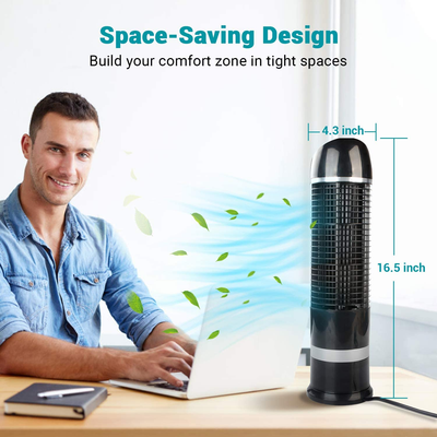 Oscillating Tower Fan, Desk Table Fan with 3 Speeds, Quiet Cooling, 60° Oscillation, 16 Inch Personal Small Bladeless Fan Cooling Fan for Bedroom Home Office Desktop
