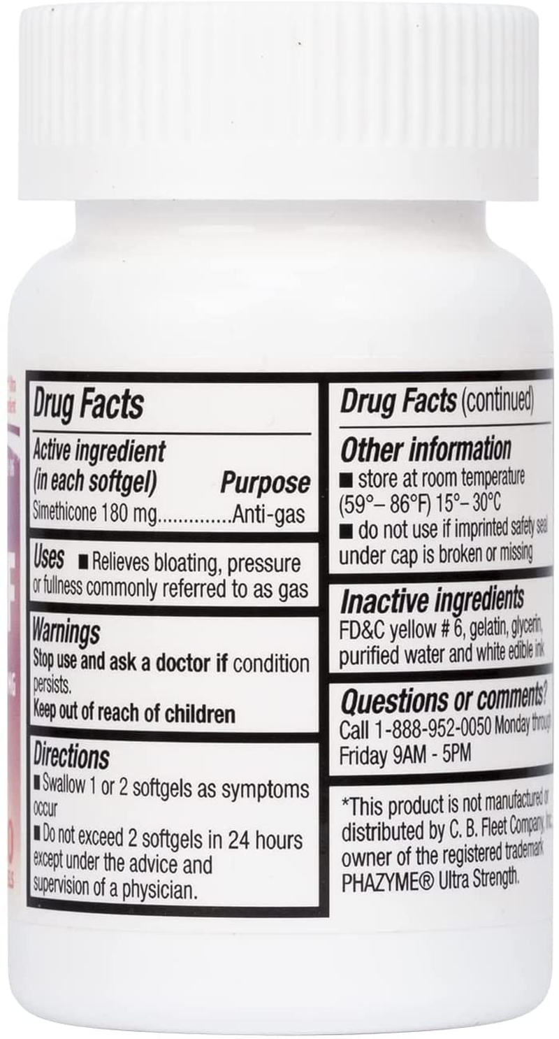 Healtha2Z Gas Relief Simethicone 180Mg | 120 Softgels | Ultra Strength | Relieves from Stomach Discomfort and Gas | anti Flatulence | Relieves Gas Fast