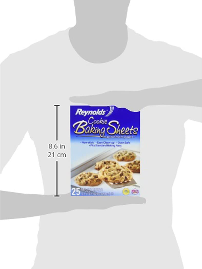 Reynolds Kitchens Cookie Baking Sheets, Pre-Cut Parchment Paper, 25 Sheets (Pack of 4), 100 Total Sheets