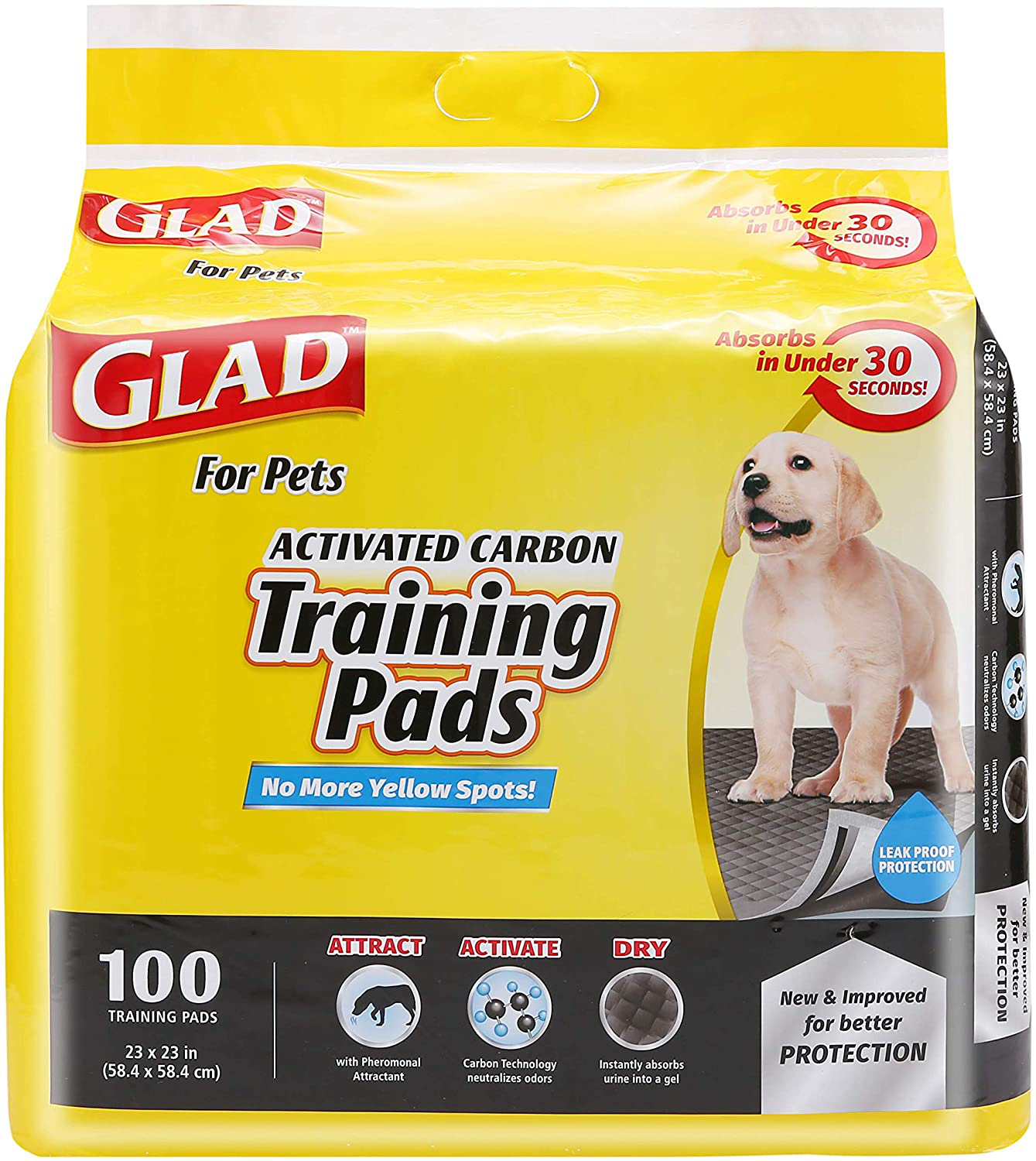 Glad for Pets Black Charcoal Puppy Pads-New & Improved Puppy Potty Training Pads That ABSORB & NEUTRALIZE Urine Instantly