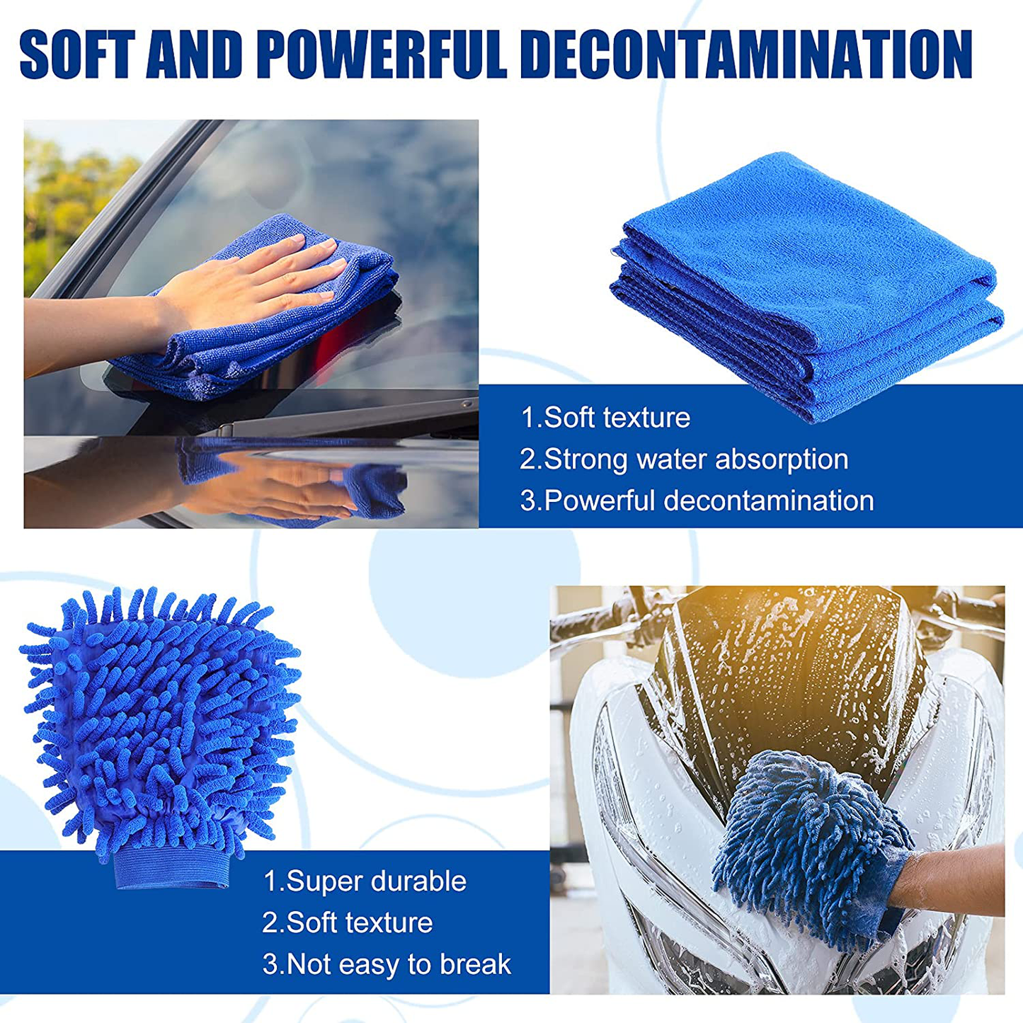 15 Pieces Car Wash Cleaning Tools Kit with Bucket Accessories Car Detailing Cleaning Brushes Kit Car Interior Washing Tool Set Car Wash Kit with Sponge, Towel, Double Head Duster for Truck Motorcycle