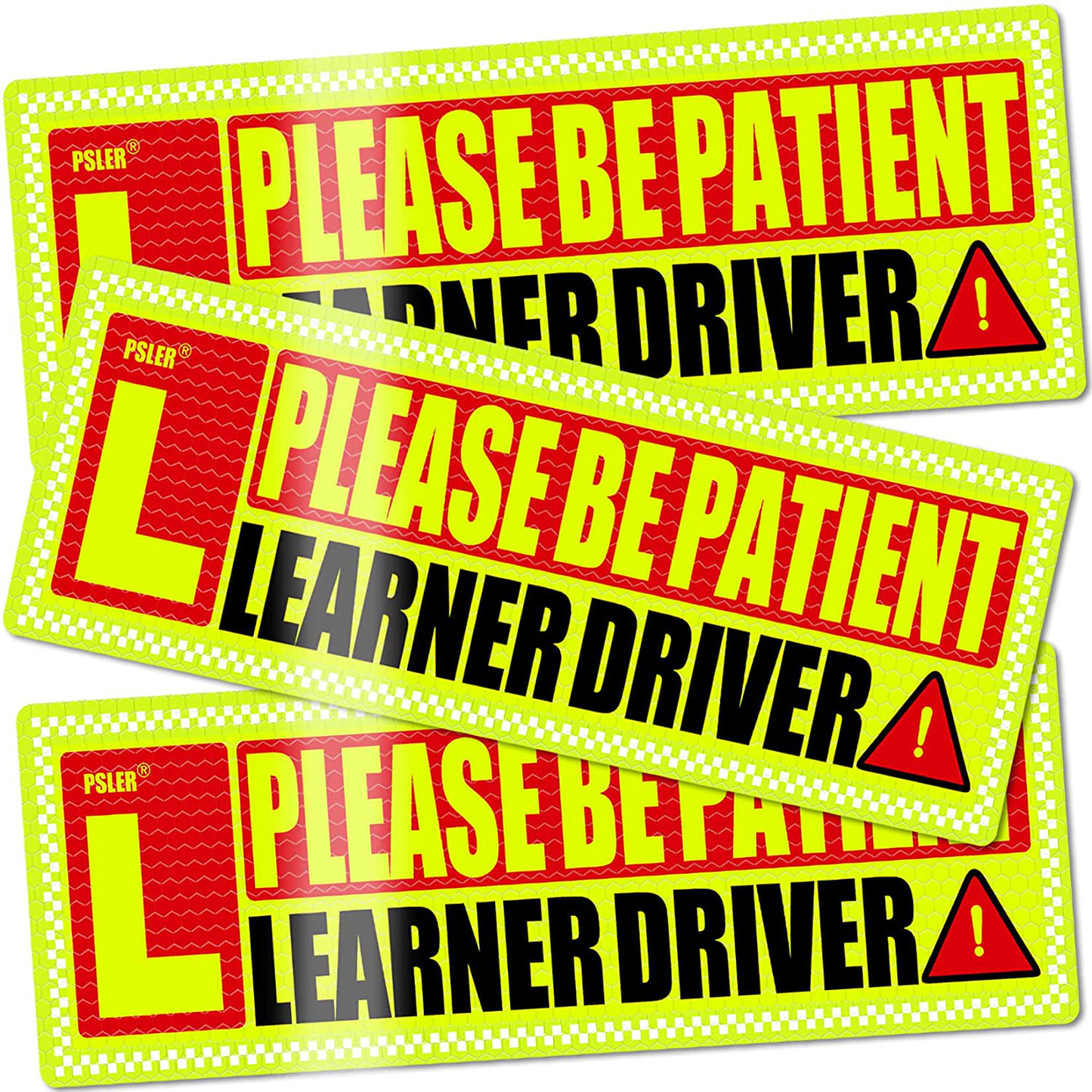 Student Driver Patient Student Driver Magnet Boys and Girls New Student Driver Sticker Safety Warning Red and Yellow Reflective Signs Reusable Movable