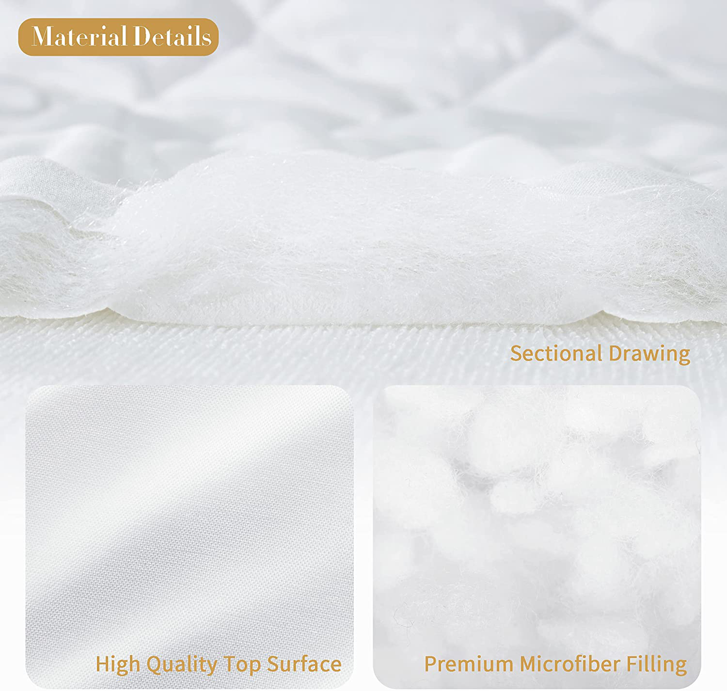 Twin Quilted Fitted Mattress Pad, 100% Waterproof Breathable Mattress Protector Stretches up to 21" Inches, Deep Pocket Cotton Snow Down Alternative Filling Mattress Cover
