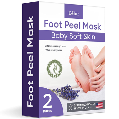 Foot Peel Mask (2 Pairs) - Foot Mask for Baby Feet and Remove Dead Skin - Baby Foot Peel Mask with Lavender and Aloe Vera Gel for Men and Women Feet Peeling Mask Exfoliating