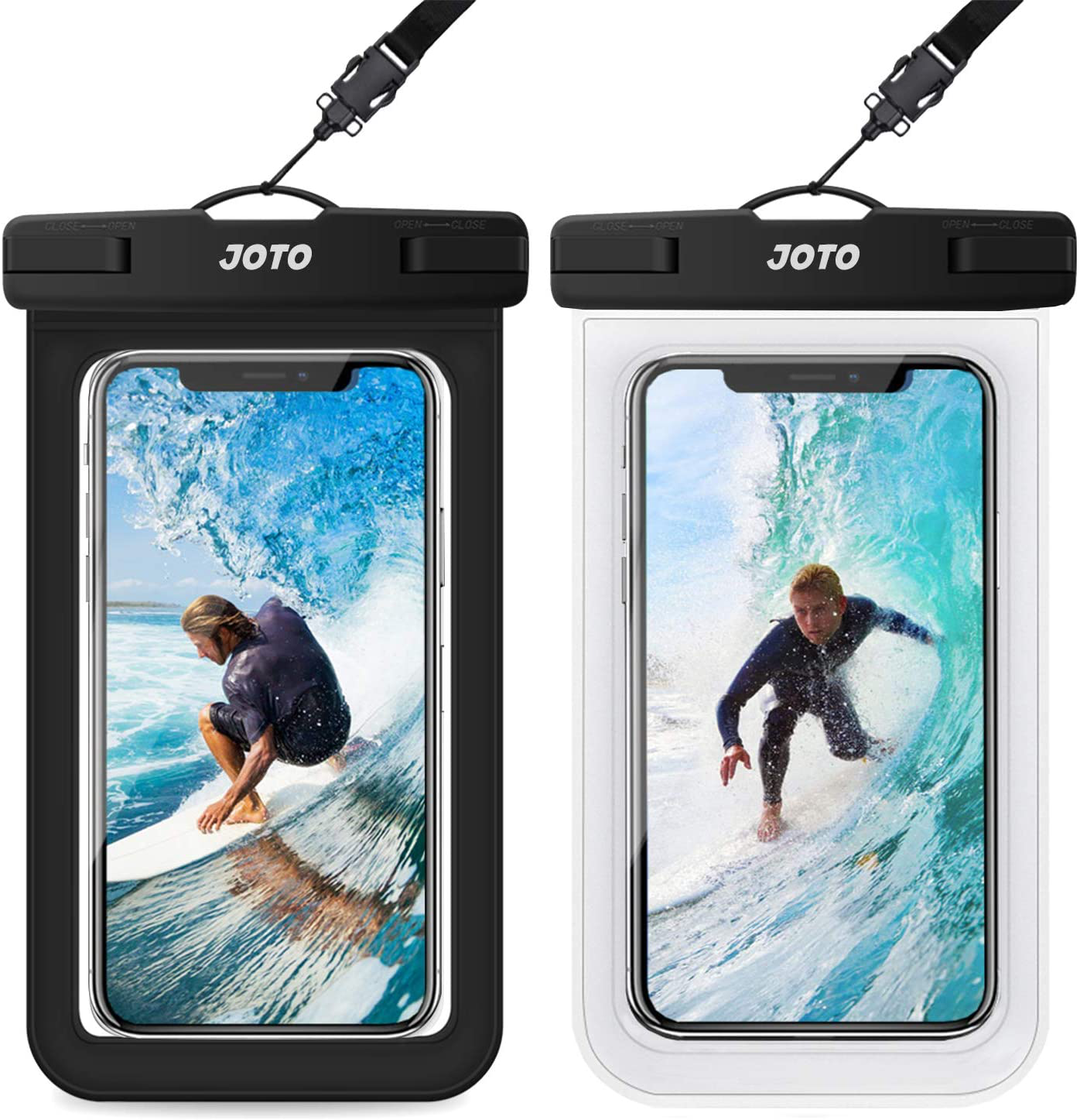 JOTO Universal Waterproof Pouch, IPX8 Waterproof Cellphone Dry Bag Underwater Case for iPhone 12 Pro Max 11 Pro Max Xs Max XR X 8 7 6S, Galaxy S20 Ultra S10 Note10 9 up to 7" -2 Pack