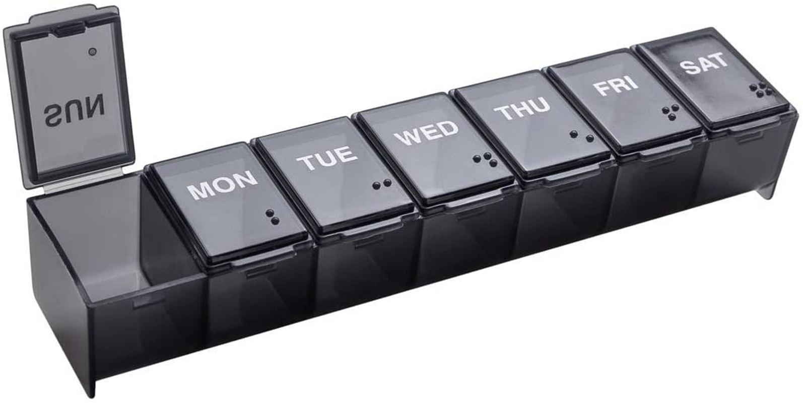 Ezy Dose Weekly (7-Day) Pill Organizer, Vitamin Case, and Medicine Box, Small Compartments, Color May Vary