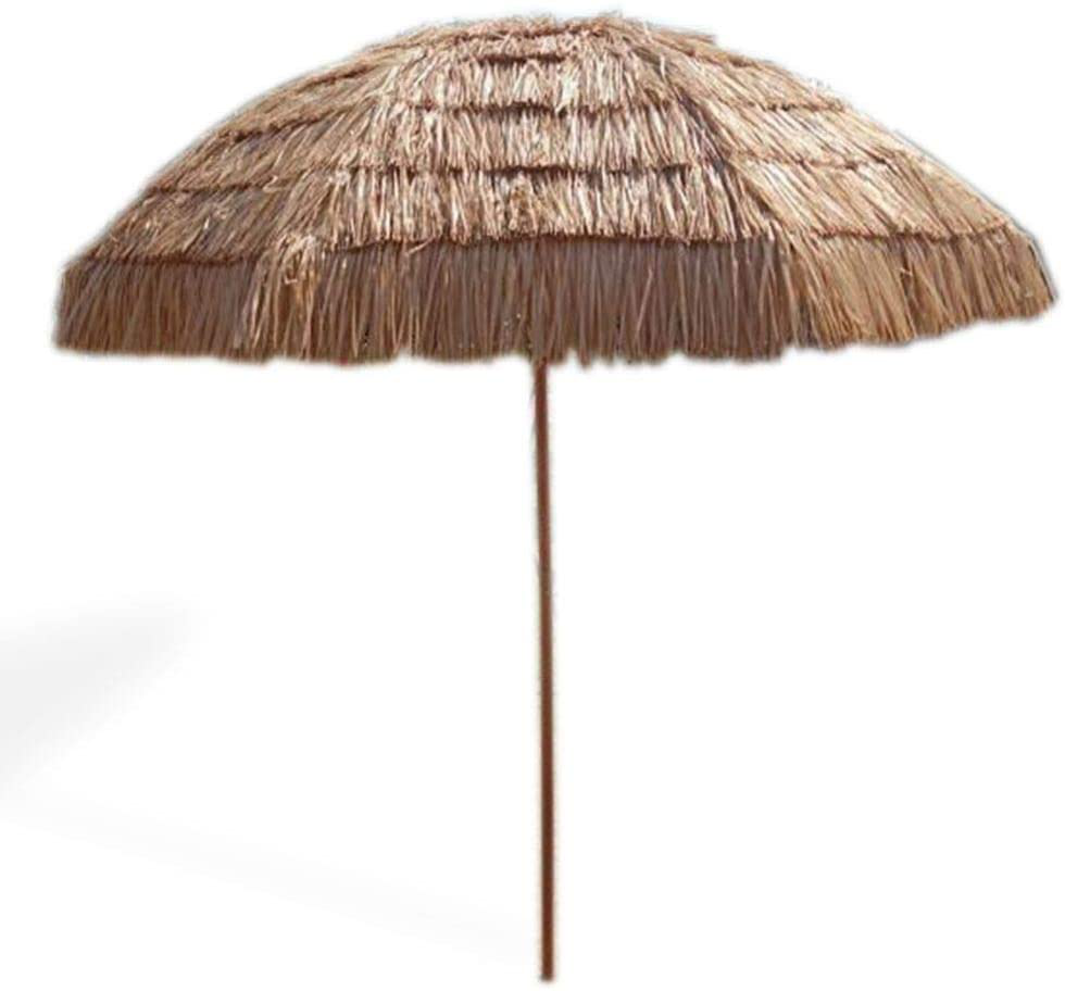 Impact Canopy 8' Hawaiian Tiki Umbrella, Pool Patio Beach Umbrella, Thatched Tiki
