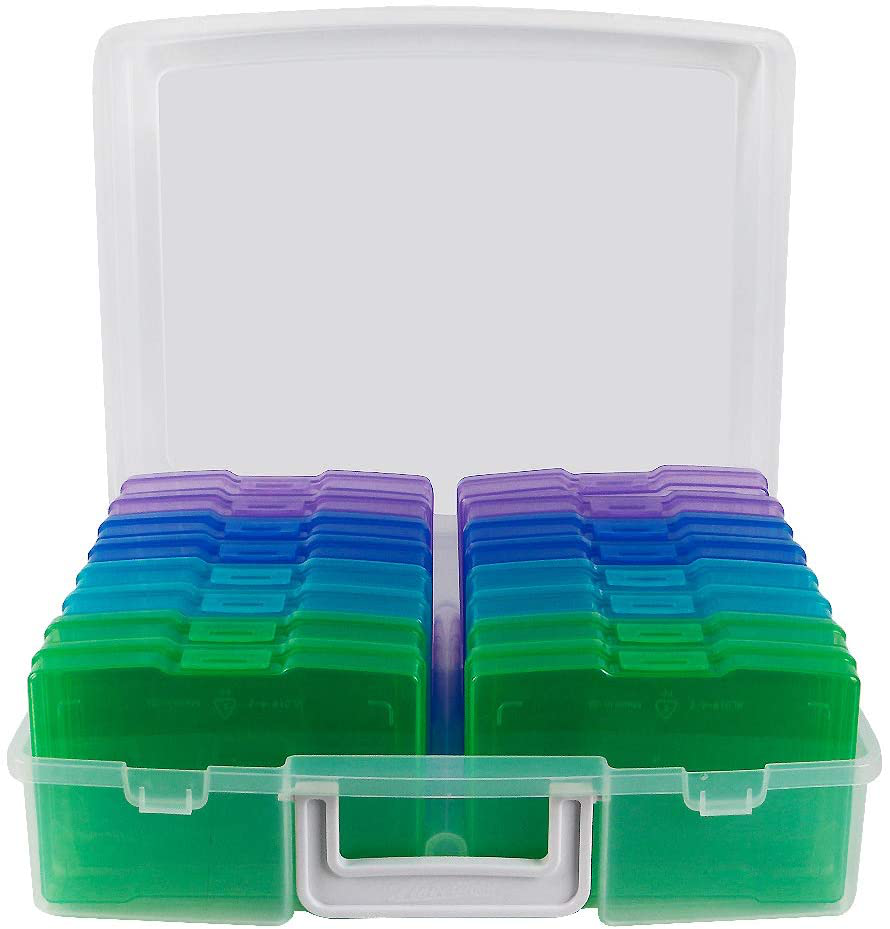 Photo Case 4" x 6" Photo Box Storage - 16 Inner Photo Keeper Photo Organizer Cases Photos Storage Containers Box for Photos