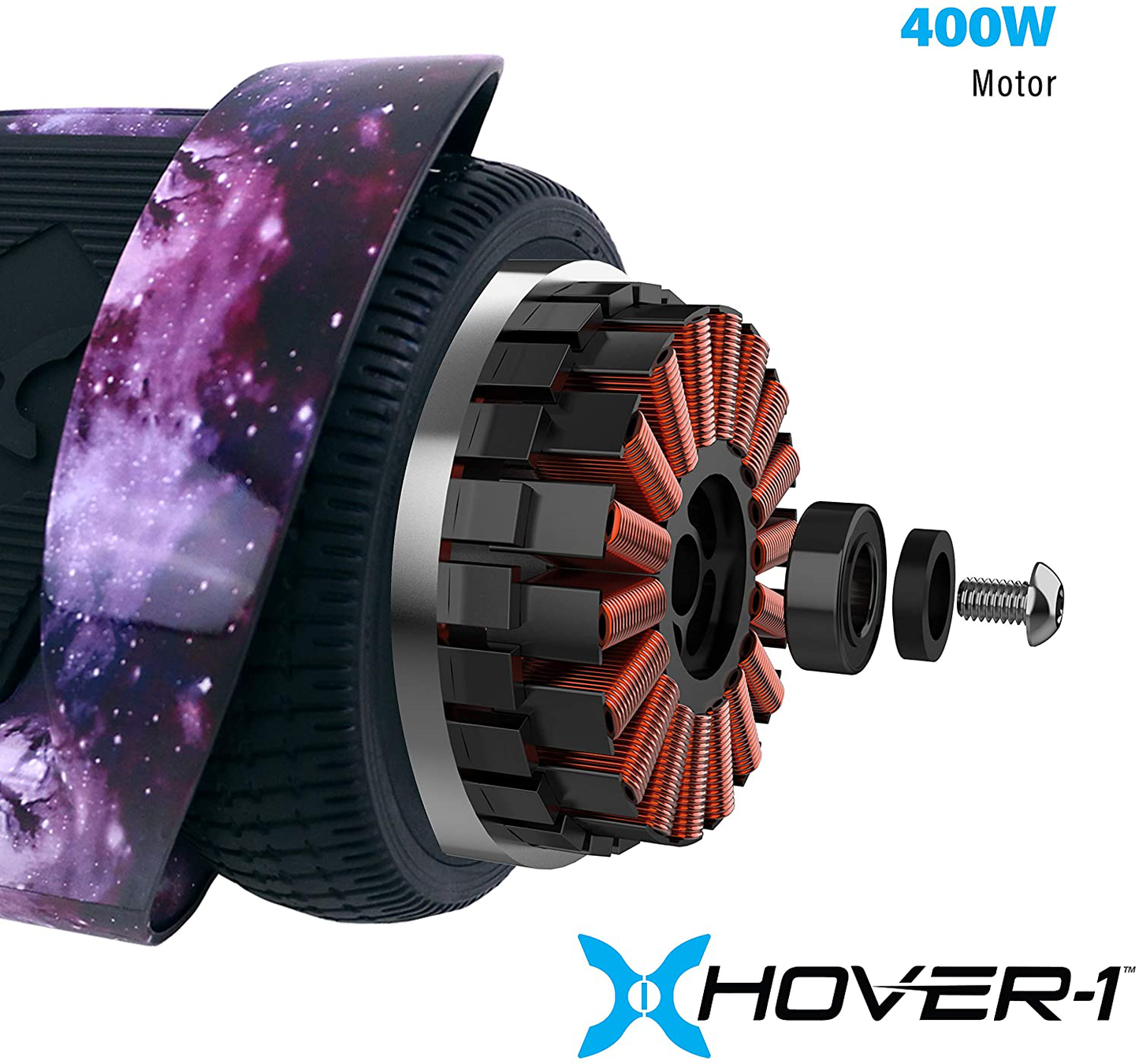 Hover-1 Helix Electric Hoverboard | 7MPH Top Speed, 4 Mile Range, 6HR Full-Charge, Built-In Bluetooth Speaker, Rider Modes: Beginner to Expert, Iridescent
