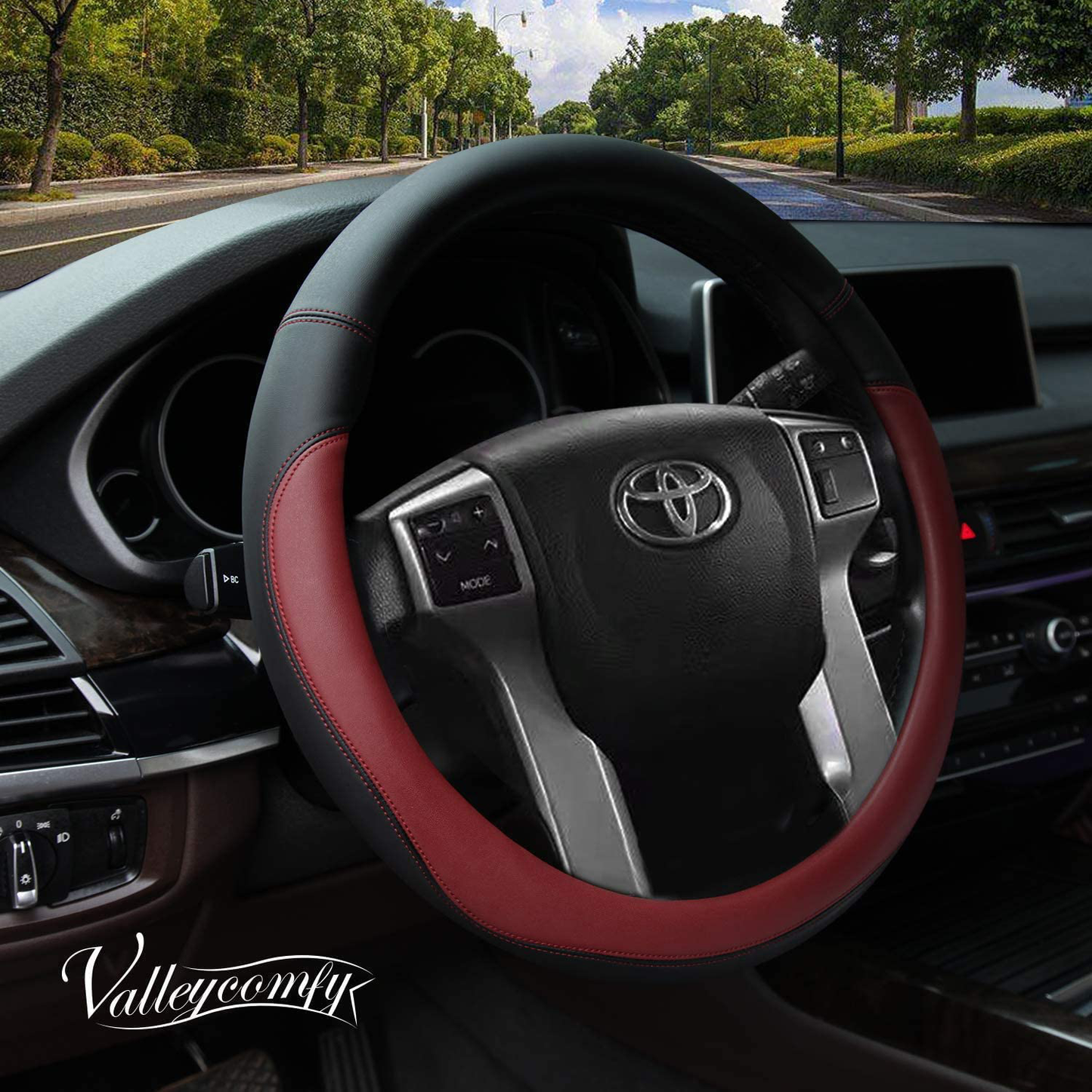 Valleycomfy Microfiber Leather Steering Wheel Covers