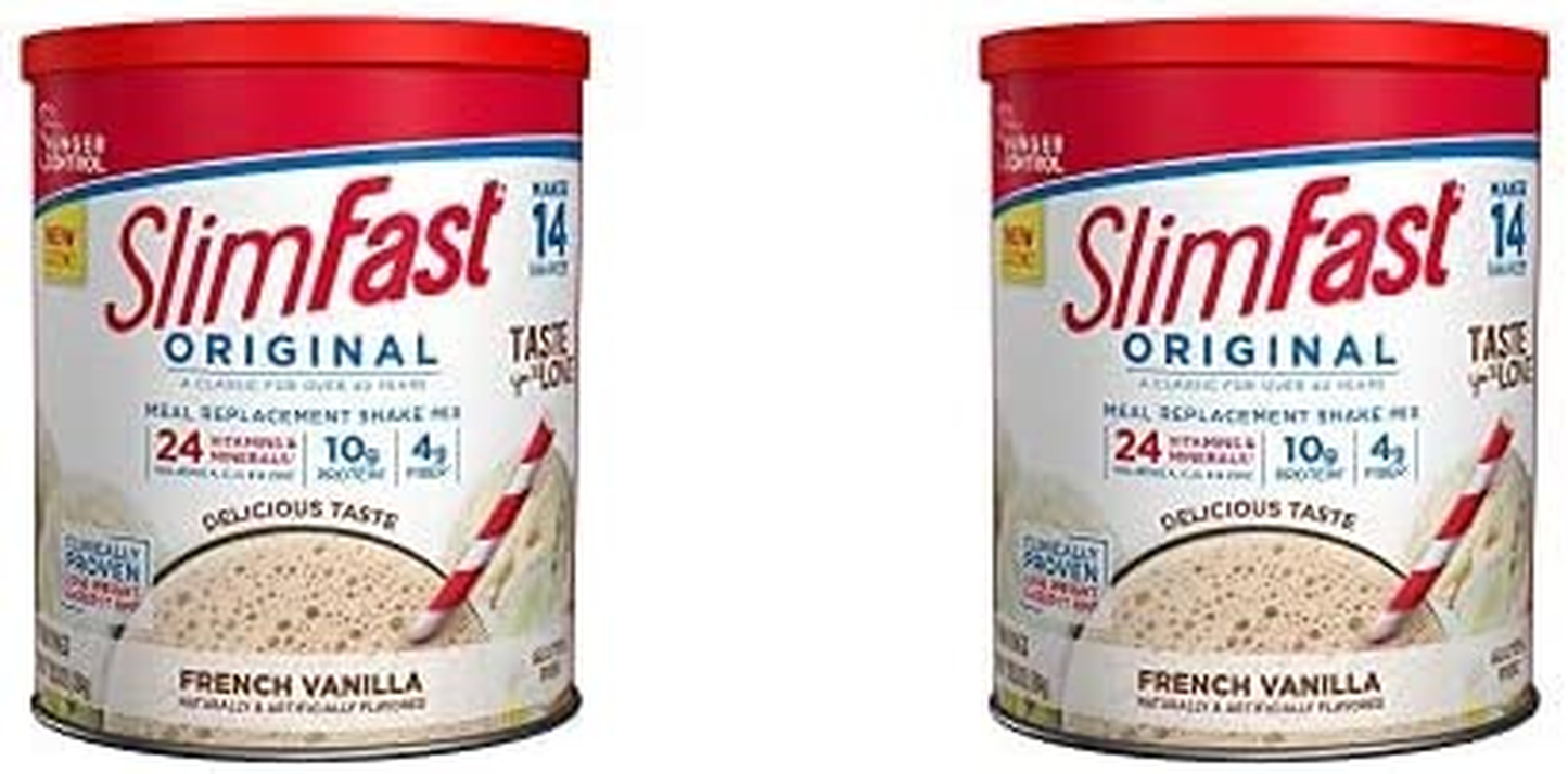 Slimfast Meal Replacement Powder, Original French Vanilla, Weight Loss Shake Mix, 10G of Protein, 14 Servings