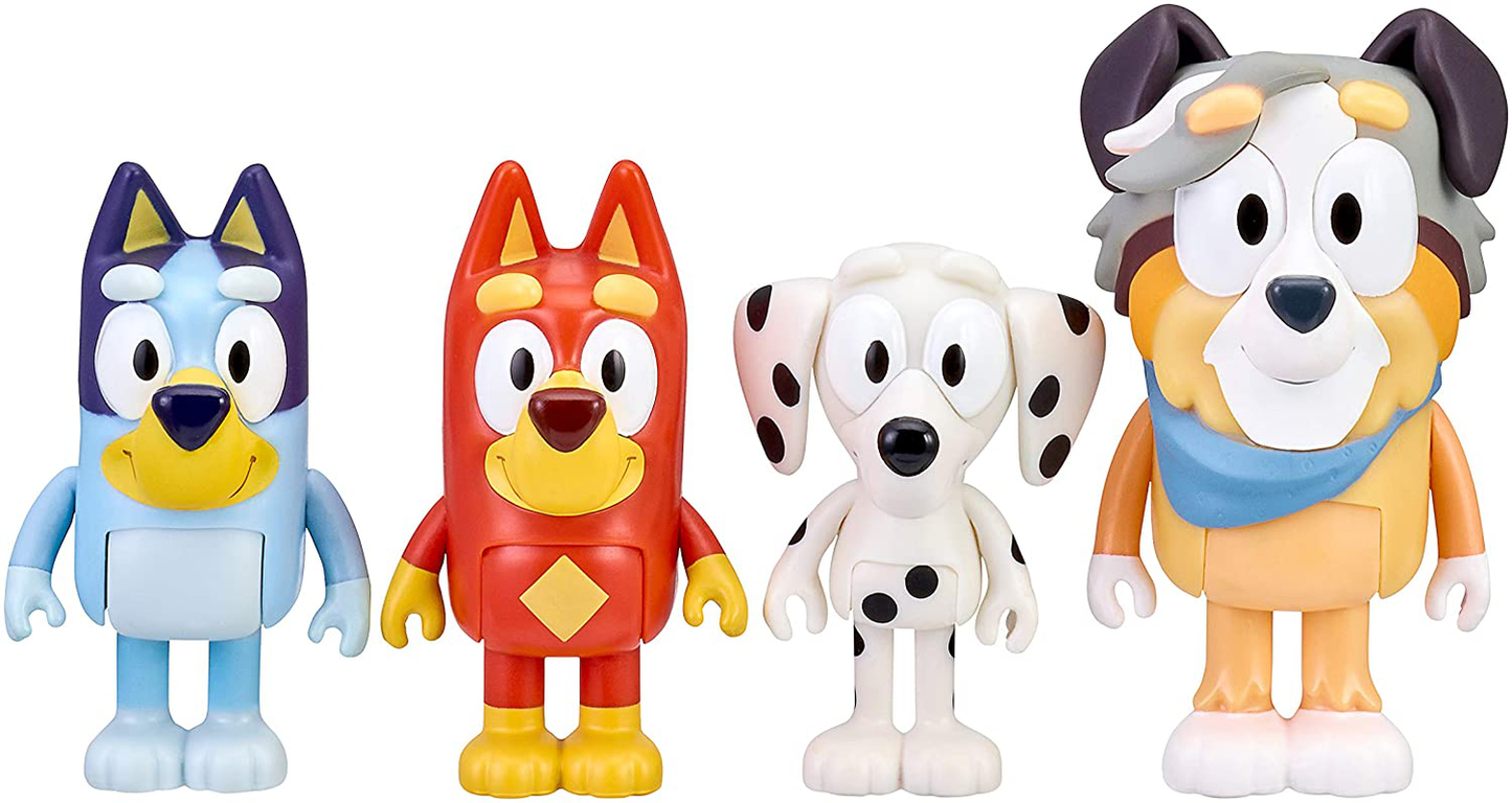 Bluey and Friends 4 Pack of 2.5-3" Poseable Figures
