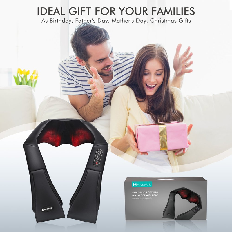 Neck and Shoulder Massager, 3D Deep Tissue Kneading Shiatsu Massager with Heat