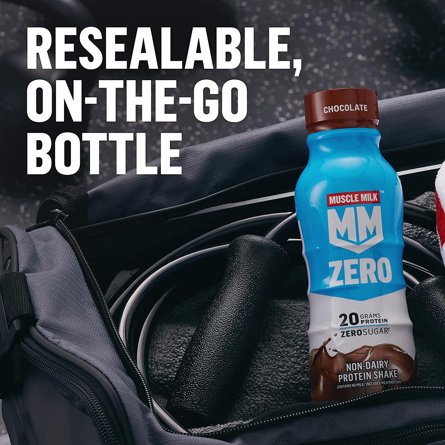 Muscle Milk Zero Protein Shake, Vanilla Crème, 11.16 Fl Oz Bottle, 12 Pack, 20G Protein, Zero Sugar, 100 Calories, Calcium, Vitamins A, C & D, 4G Fiber, Energizing Snack, Workout Recovery, Packaging May Vary