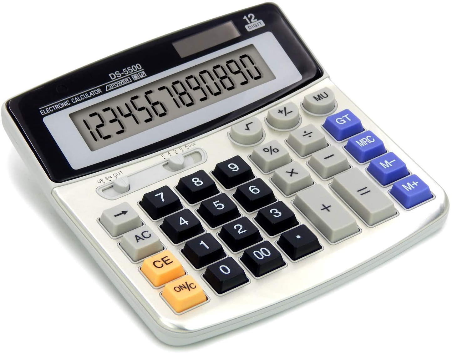 OFFIDIX Office Calculators Desktop Calculator,Basic Calculators, Solar Battery Dual Power Electronic Calculator Portable 12 Digit Large LCD Display Calculator Large Calculator