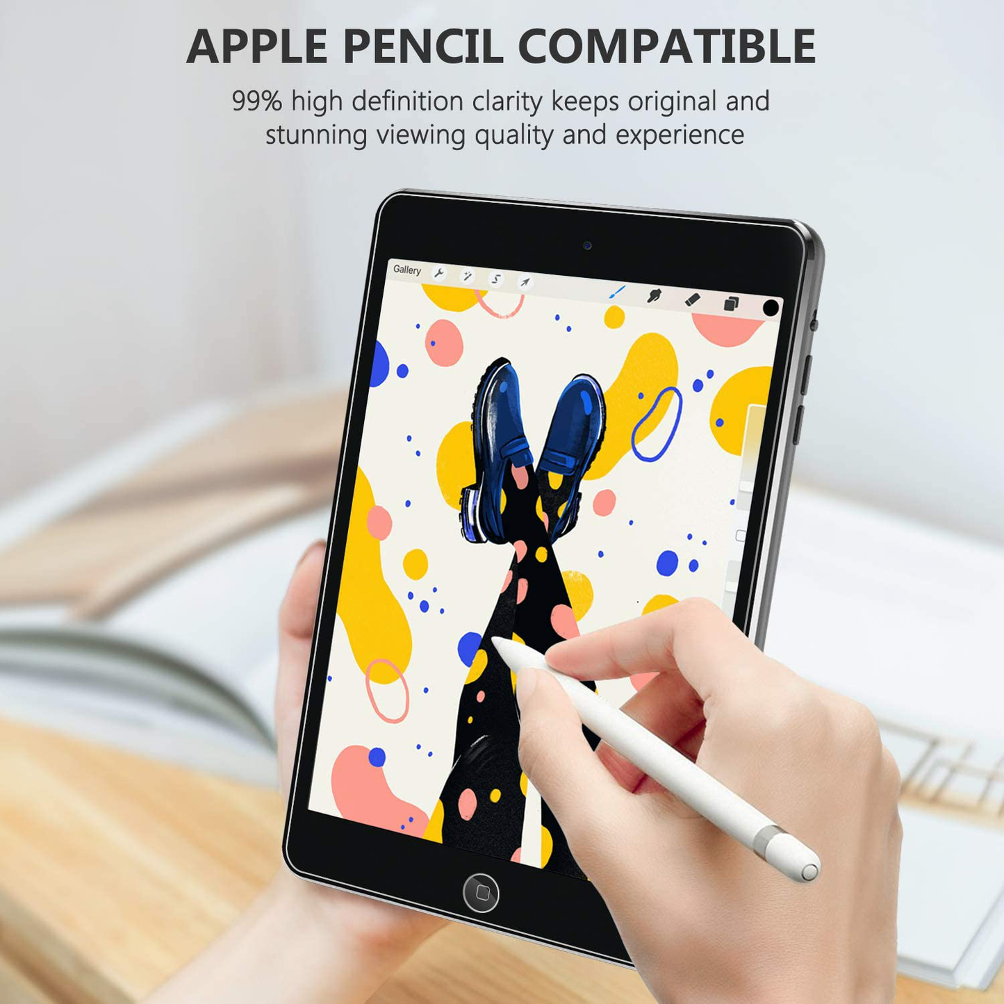 SPARIN 2 Pack Screen Protector Compatible with iPad 6th Generation/iPad Pro 9.7, Tempered Glass Screen Protector