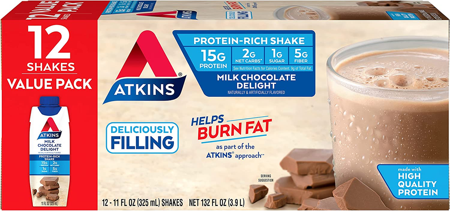 Atkins Creamy Protein-Rich Shake with Creamy Vanilla, 12 Count